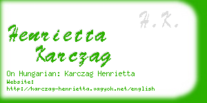 henrietta karczag business card